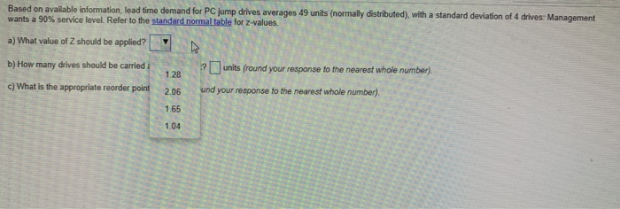 Based on available information, lead time demand