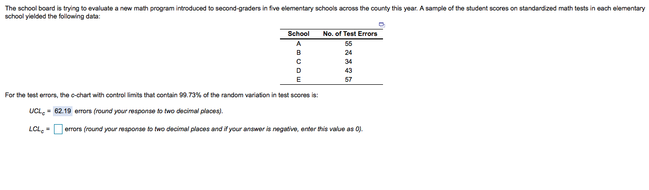 The school board is trying to evaluate a new math