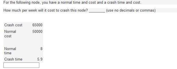 For the following node, you have a normal time