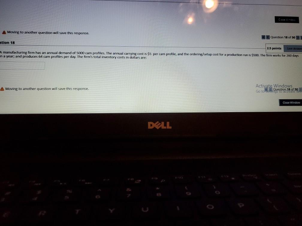 COSE Woon Moving to another question will save