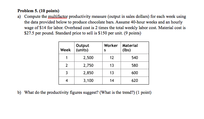 Please show work!! Problem 5. (10 points) a)