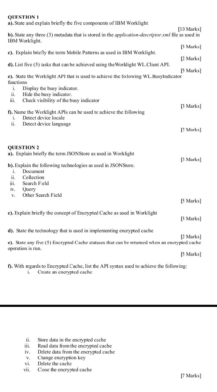 pls these are mobile development questions