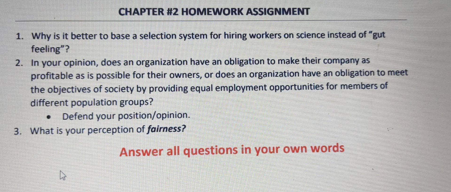 200-250 words CHAPTER #2 HOMEWORK ASSIGNMENT 1.