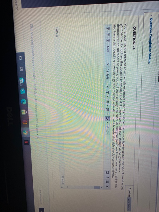 * Question Completion Status: QUESTION 24 6