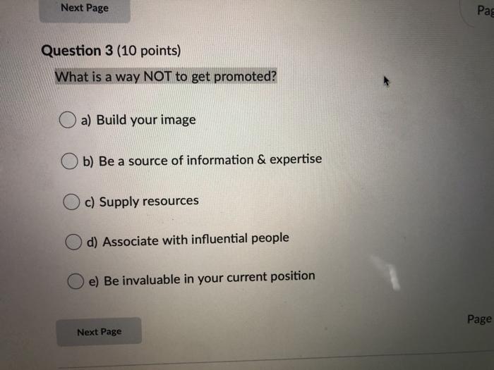 Next Page Pa= Question 3 (10 points) What is a