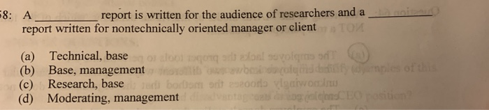lso 58: A report is written for the audience of
