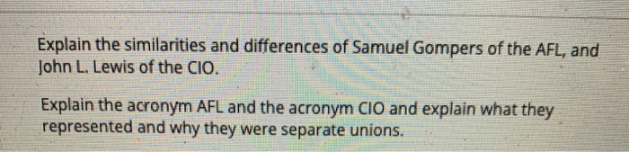 Explain the similarities and differences of