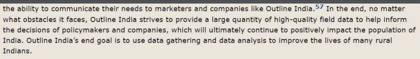 Discuss the global strategy of Outline India.