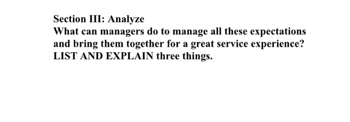 HRT 3017 Customer Service Expectations Assignment