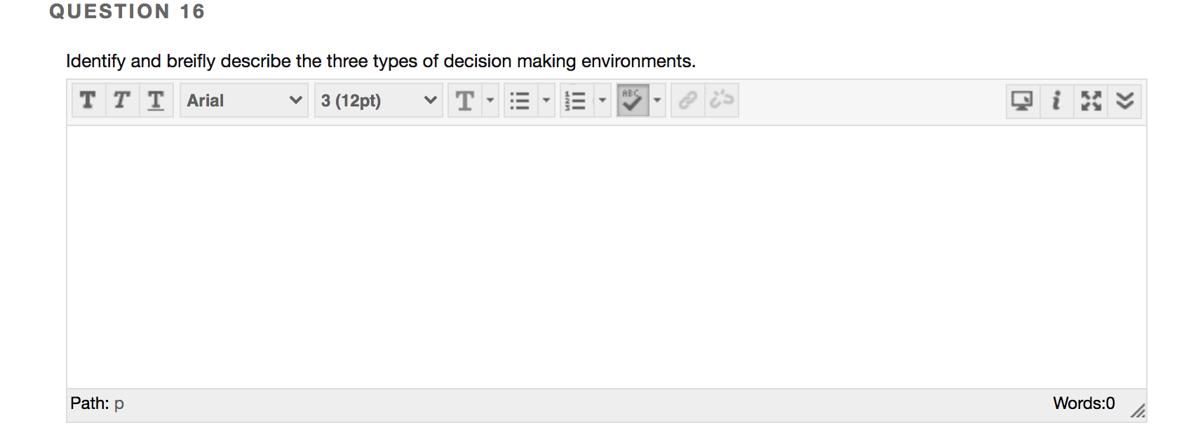 QUESTION 16 Identify and breifly describe the