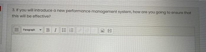 3. If you will introduce a new performance