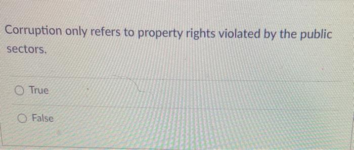 Corruption only refers to property rights