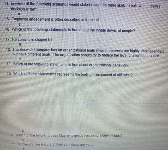 please help 14. In which of the following