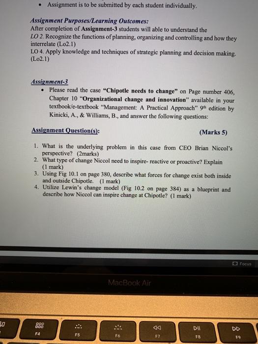 Assignment is to be submitted by each student