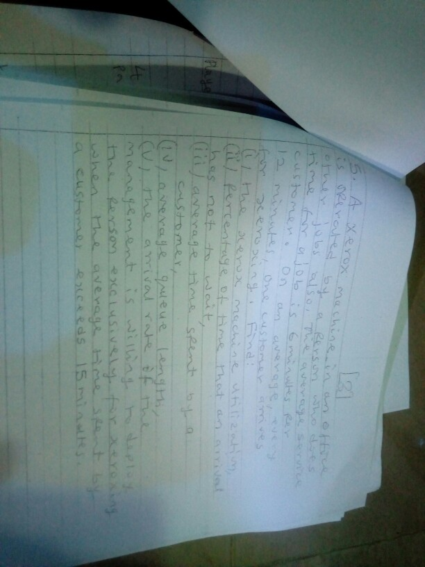 16. A Xerox machines in an o is rerouted by a