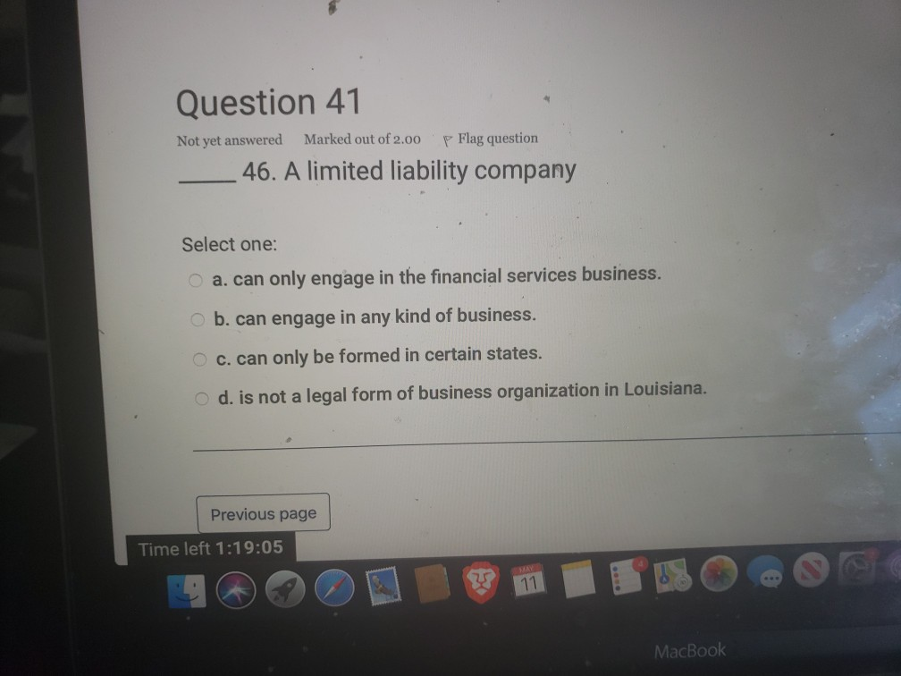 Question 41 Not yet answered Marked out of 2.00 p