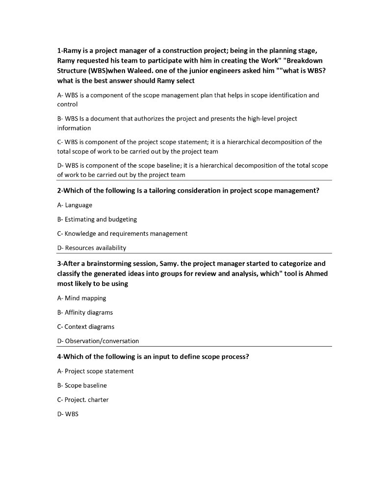 1-Ramy is a project manager of a construction