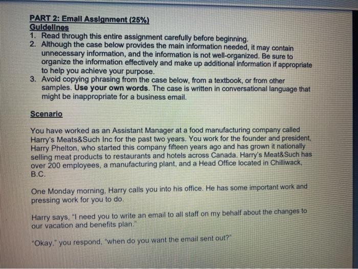 PART 2: Emall Assignment (25%) Guidelines 1. Read