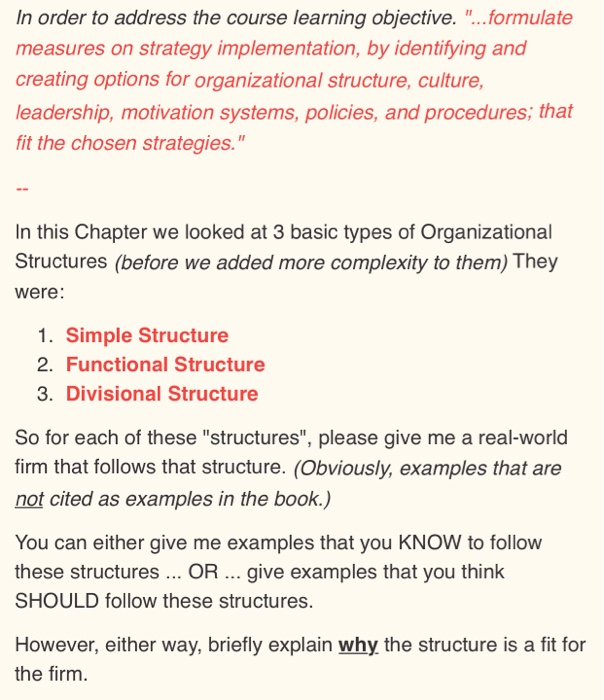 In order to address the course learning