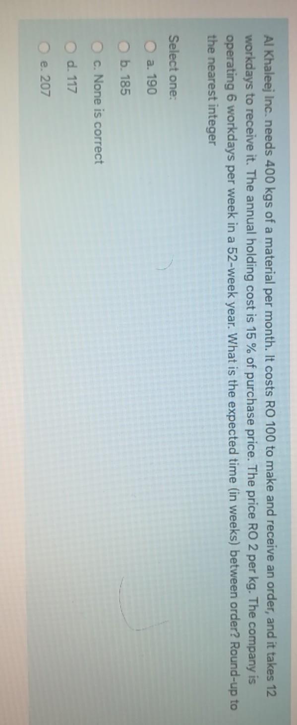 Given there are five (05) sample taken. The