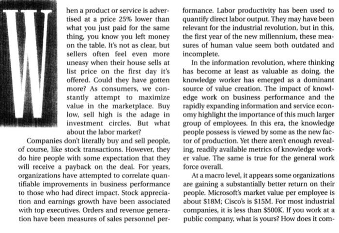 Based on the article, answer the following