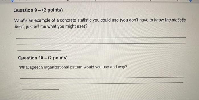 Question 9 - (2 points) What's an example of a