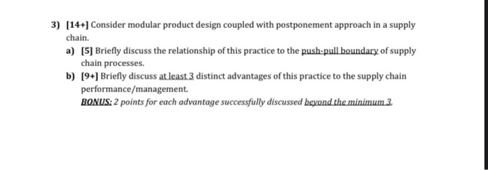 3) [14+] Consider modular product design coupled