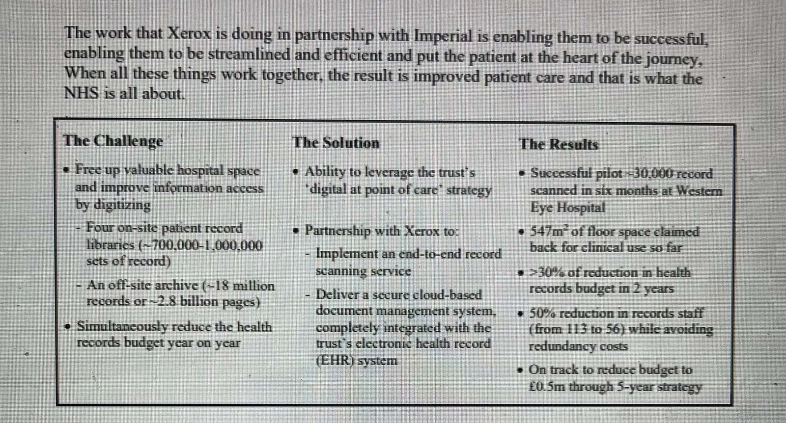 Criticize the appropriateness of Xeroxs business