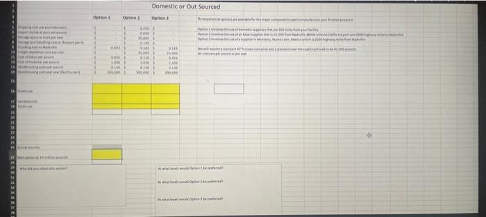 please include formulas used please include