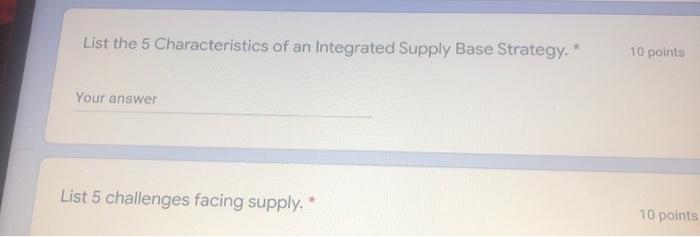 List the 5 Characteristics of an Integrated