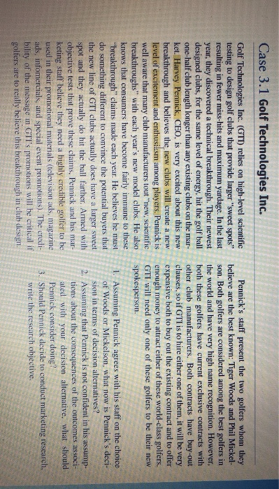 Case 3.1 Golf Technologies Inc. Golf Technologies