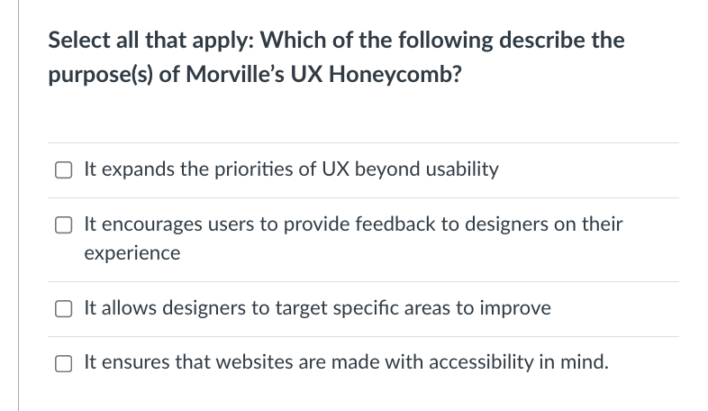 Select all that apply: Which of the following