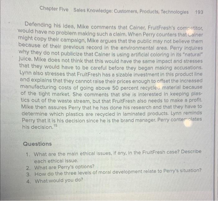 Please answer question 1-4! Perry Ackerman. a