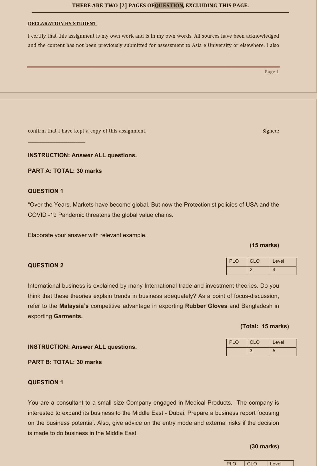 THERE ARE TWO [2] PAGES OF QUESTION, EXCLUDING