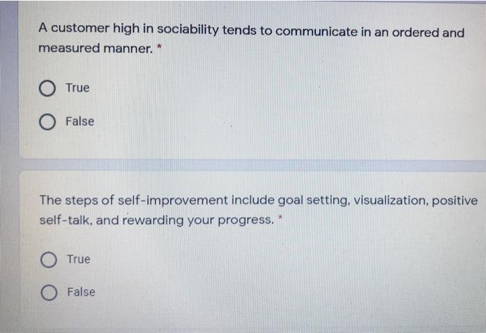 A customer high in sociability tends to