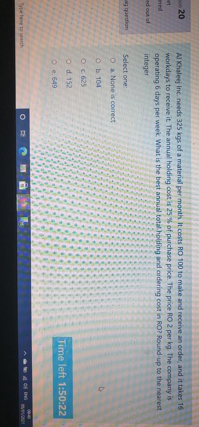 ion 20 et ered Al Khaleej Inc. needs 325 kgs of a