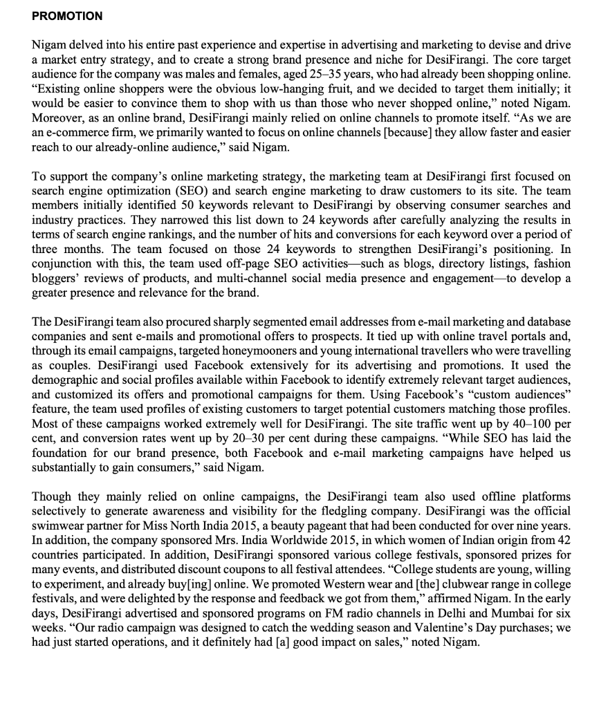 After reading the case study answer the following