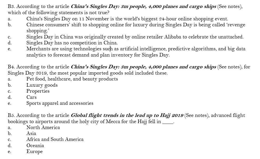 a. b. B3. According to the article China's