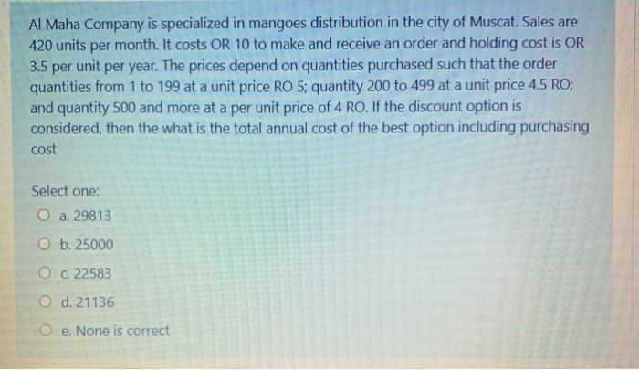 Please help me with the right option 23 Al Maha