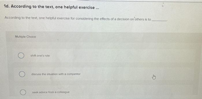 1d. According to the text, one helpful exercise
