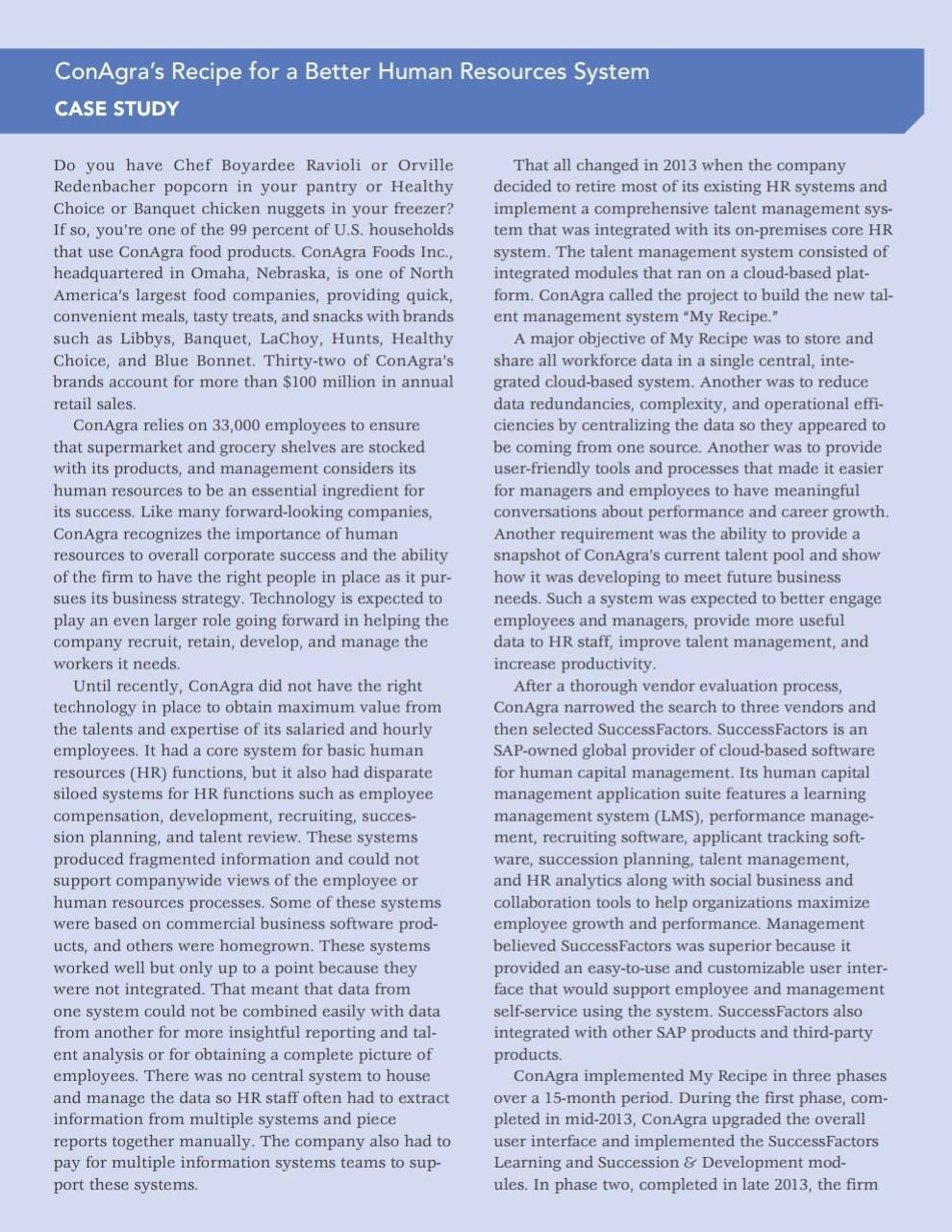 ConAgra's Recipe for a Better Human Resources