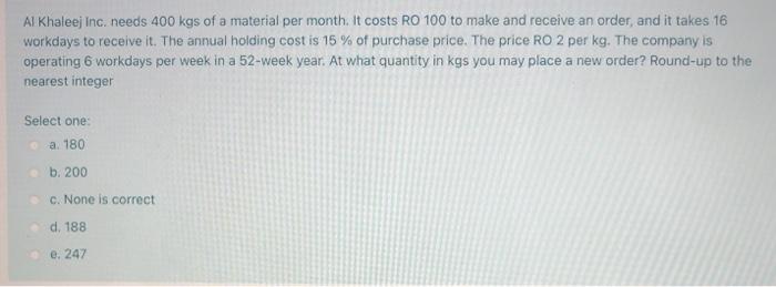 please answer all the question Al Khaleej Inc.