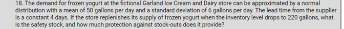 18. The demand for frozen yogurt at the fictional
