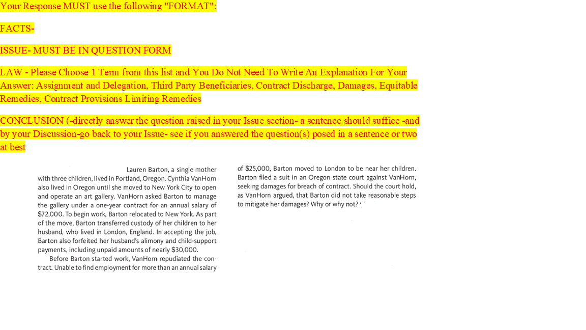 Your Response MUST use the following "FORMAT":