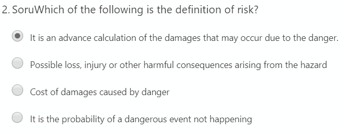 2. SoruWhich of the following is the definition