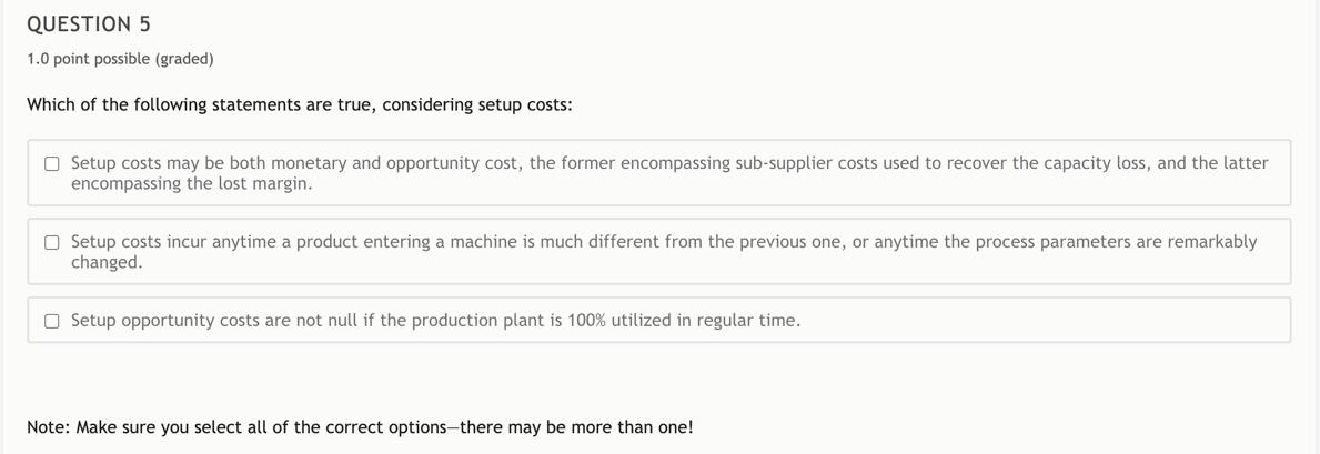 QUESTION 5 1.0 point possible (graded) Which of