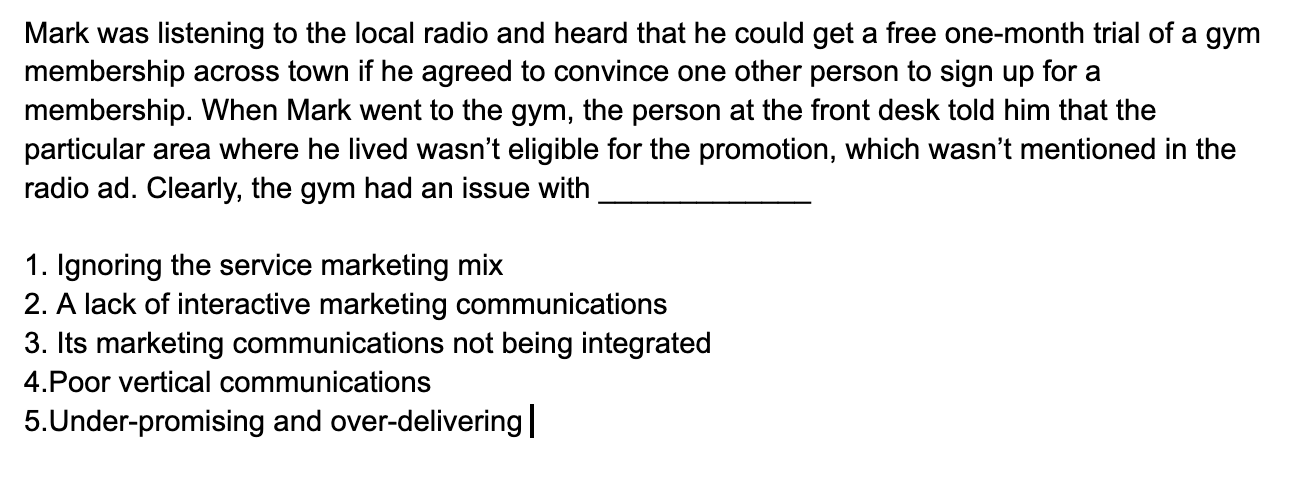 Mark was listening to the local radio and heard