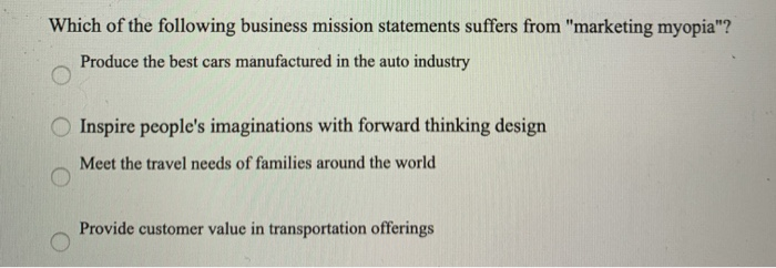 Which of the following business mission