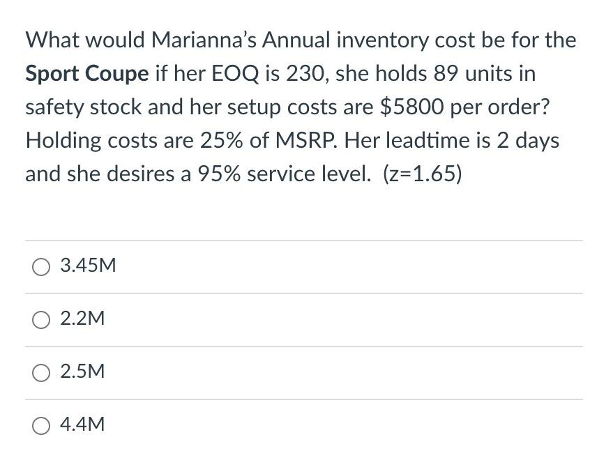 Every summer Marianna offers a special