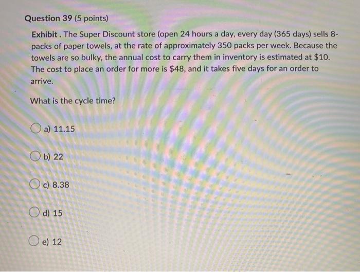 Help please Exhibit. The Super Discount store